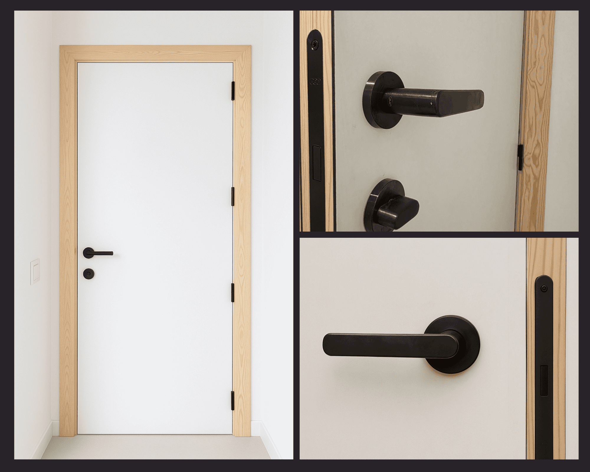 Portes HPL blanc amb nucli de pi massís